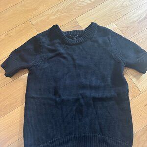 Theysken's Theory Black Knit Short Sleeved Sweater
